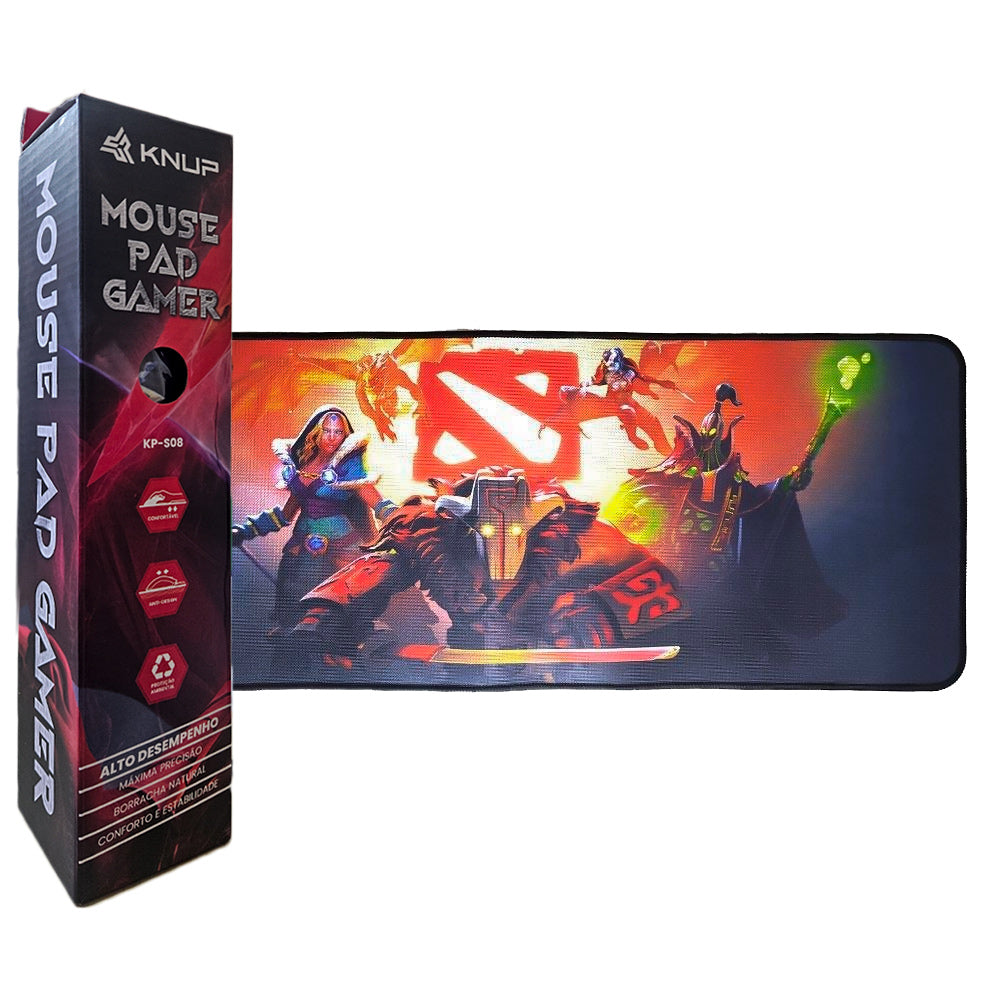 Mouse Pad Gamer Grande KNUP, 800x300mm, Superficíe Antiderrapante e Bordas Costuradas - KP-S08