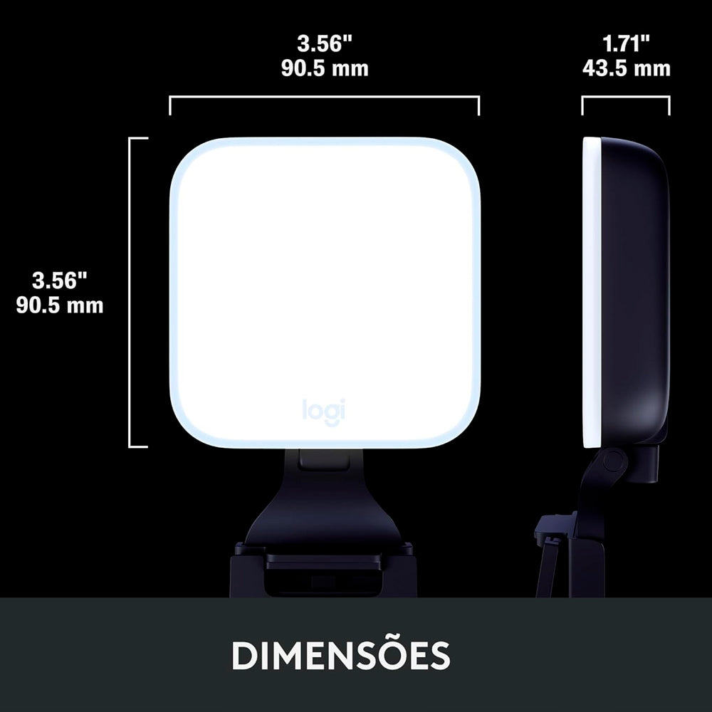 Iluminador LED Premium Logitech G Litra Glow, TrueSoft, Braço Ajustável e Controle por App, e para PC, Preto- 946-000031