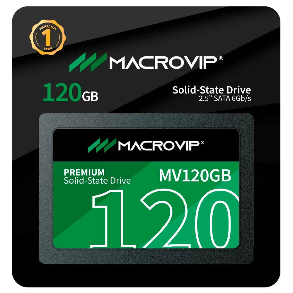 HD SSD Macrovip Premium 120GB 2.5" SATA III 6Gb/s Leitura 520Mb/s Gravação 450Mb/s - MV120GB