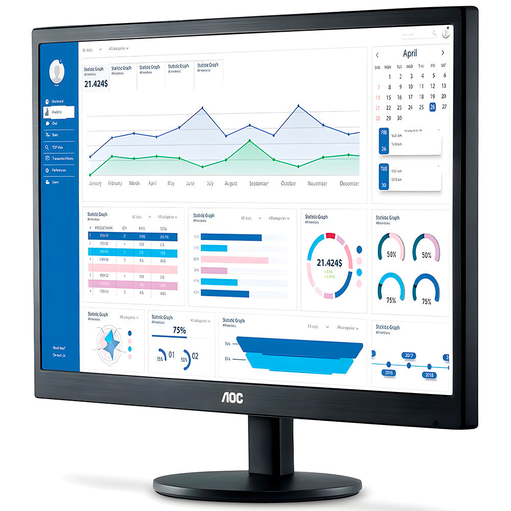 Monitor LED AOC 18.5 Polegadas Vga e HDMI  Widescreen 60Hz E970SWHNL