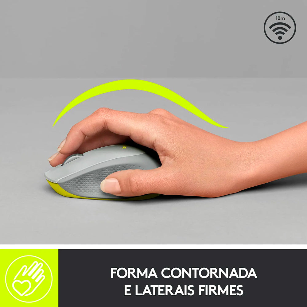 Mouse Wireless Logitech, M280, Com Conexão USB e Pilha Inclusa, 1.000 DPI, Cinza