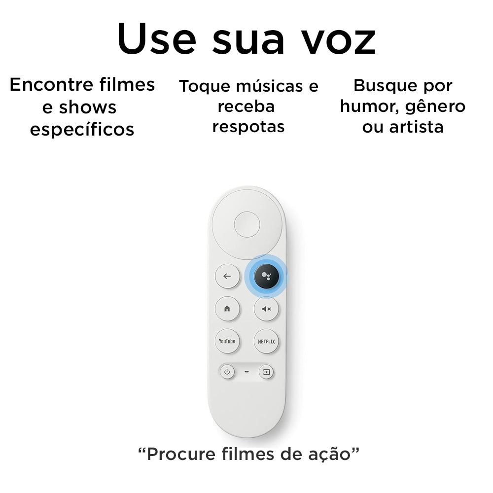 Chromecast Google TV GA03131, HD, Bluetooth, HDMI, USB Tipo-C, Branco