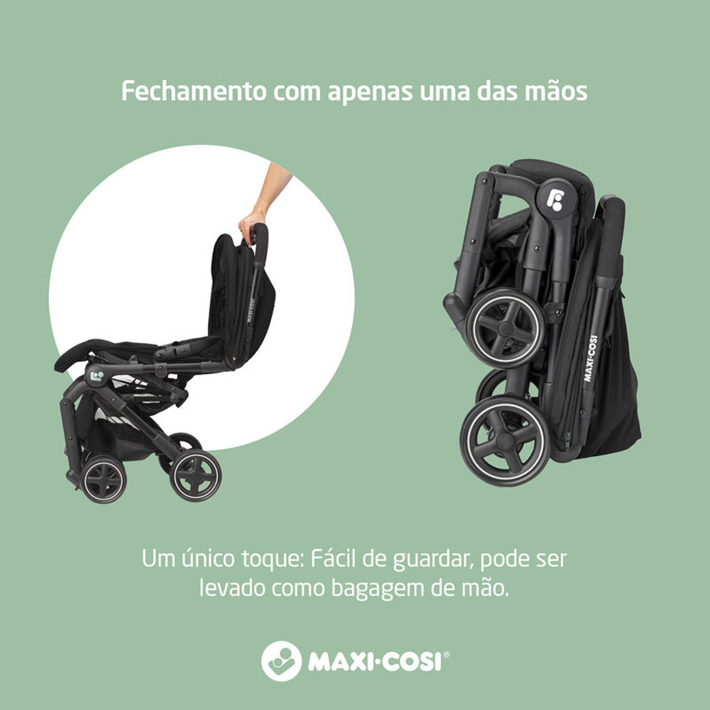 Carrinho de Bebê Lara² TS Com Bebê Conforto E Base Maxi Cosi Preto