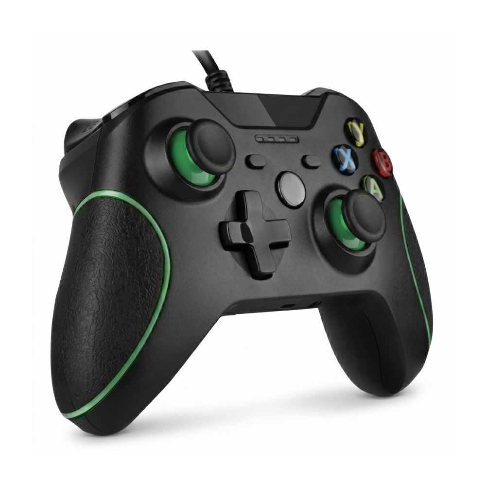 Controle Kap-X01 KapBom Joystick Com Fio Para Xbox One e Computador, Preto/Verde