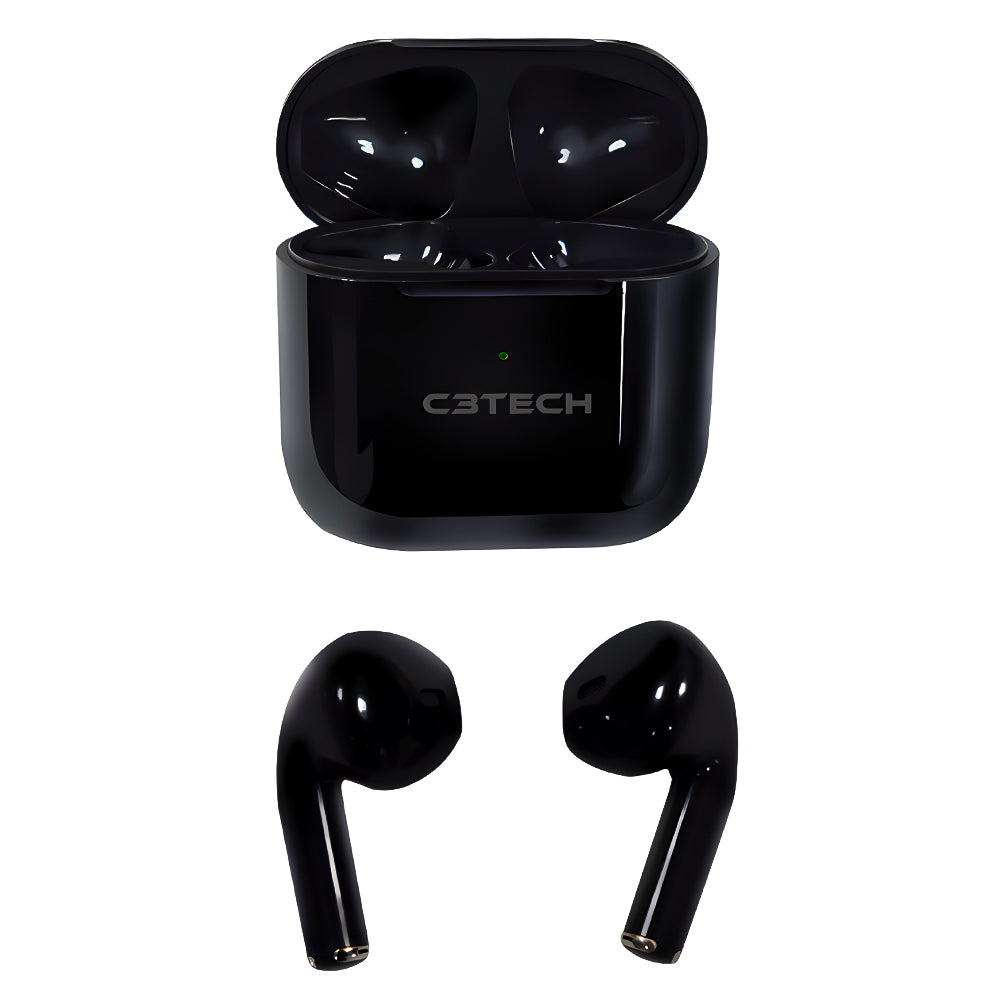 Fone de Ouvido Sem Fio, Bluetooth, C3Tech, EP-TWS-21BK, Preto