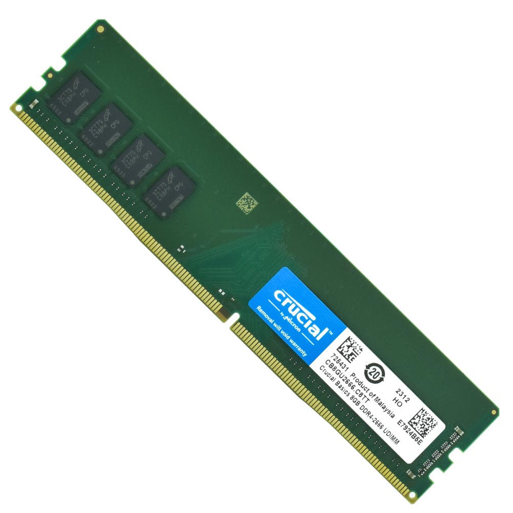 Memória RAM Desktop Crucial Basics 8GB (1x8GB) DDR4 2666MHz, UDIMM, 288 pinos, CL19, 1.2V, CB8GU2666