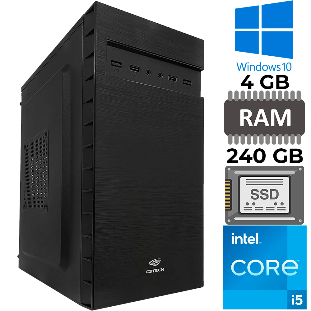Computador Core I5-4570, Placa Mãe H81, RAM 4GB, SSD 240GB, Windows 10, MousePad Brinde