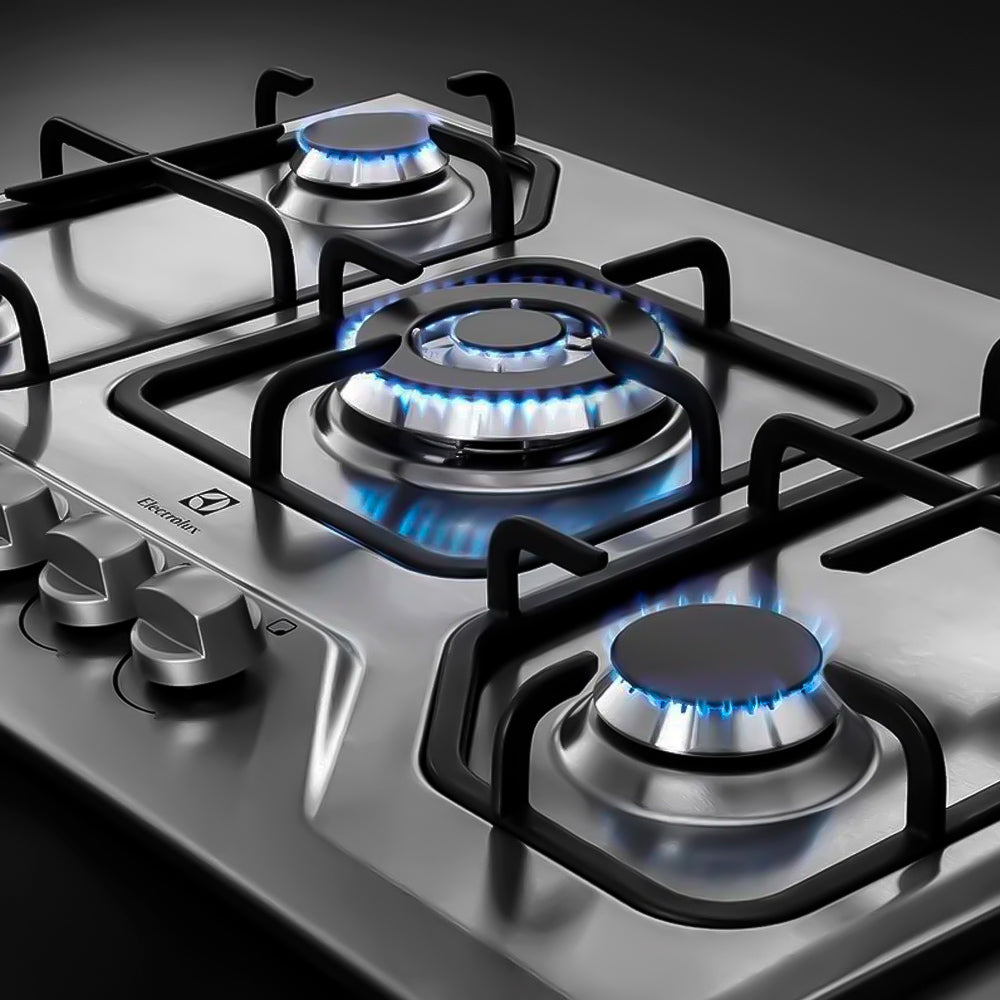 Cooktop a Gás Electrolux Inox Com 05 Bocas,Superautomático Painel Manual, Inox - GT75X, Bivolt