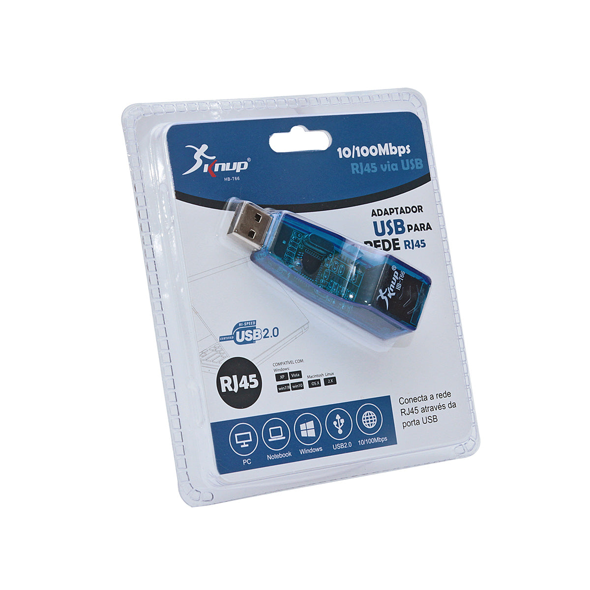 Adaptador Usb para Rede Rj45 10/100Mbps Sknup Hb-t66
