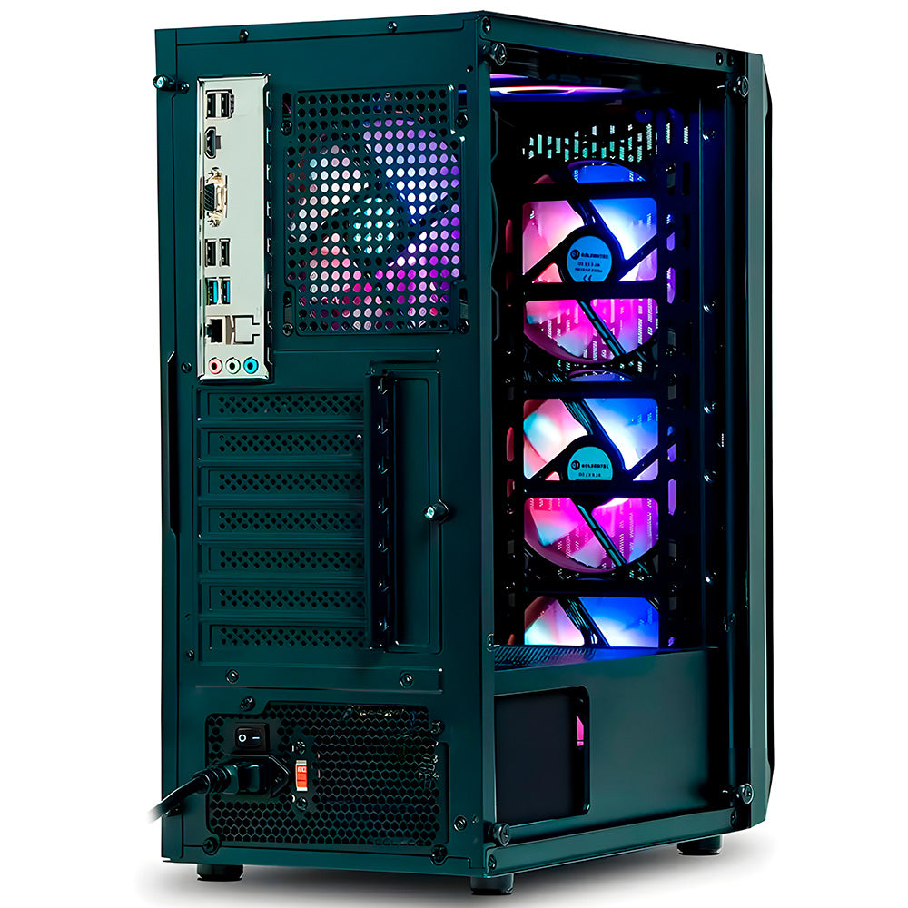 Gabinete Gamer Goldentec P1T1C GT801 RGB, Lateral Em Vidro Temperado, Sem Fonte - Preto
