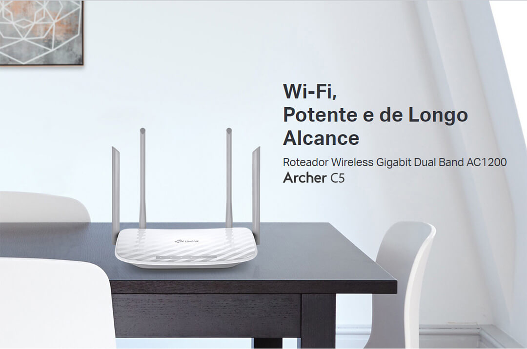 Roteador TP Link Wireless Gigabit Dual Band AC1200 Archer C5W