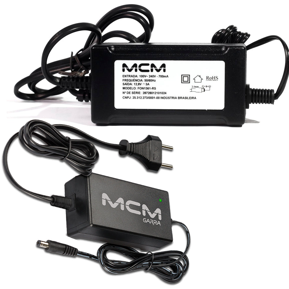 Fonte de Energia 12.8V 3A Garra, Para Câmeras de Segurança, MCM - FON1361-RS-2
