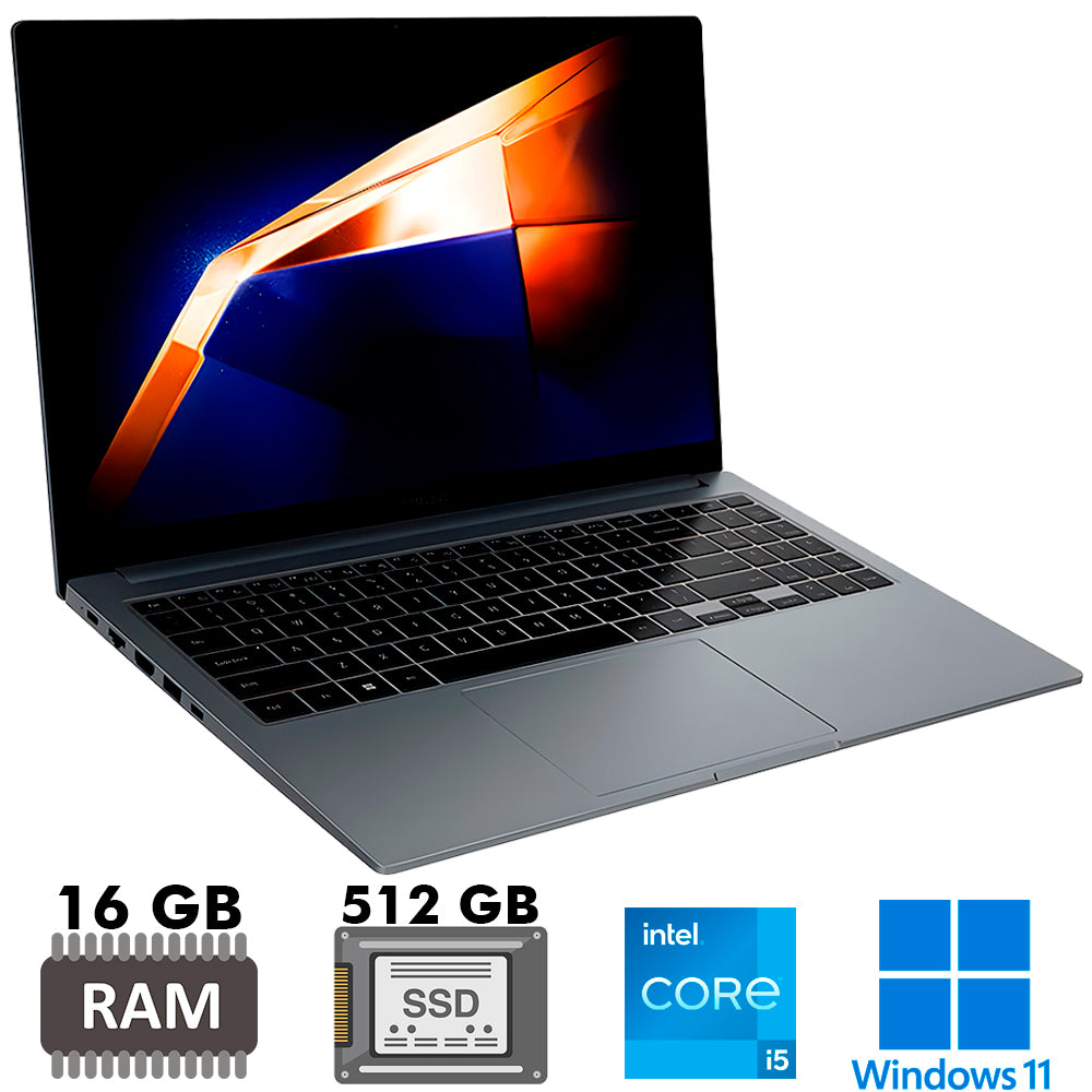 Notebook Samsung Galaxy Book4, Core i5-1335U, 16GB RAM,512GB SSD,15.6'' FHD LED, Win 11H, Grafite-NP750XGJ-KG2BR