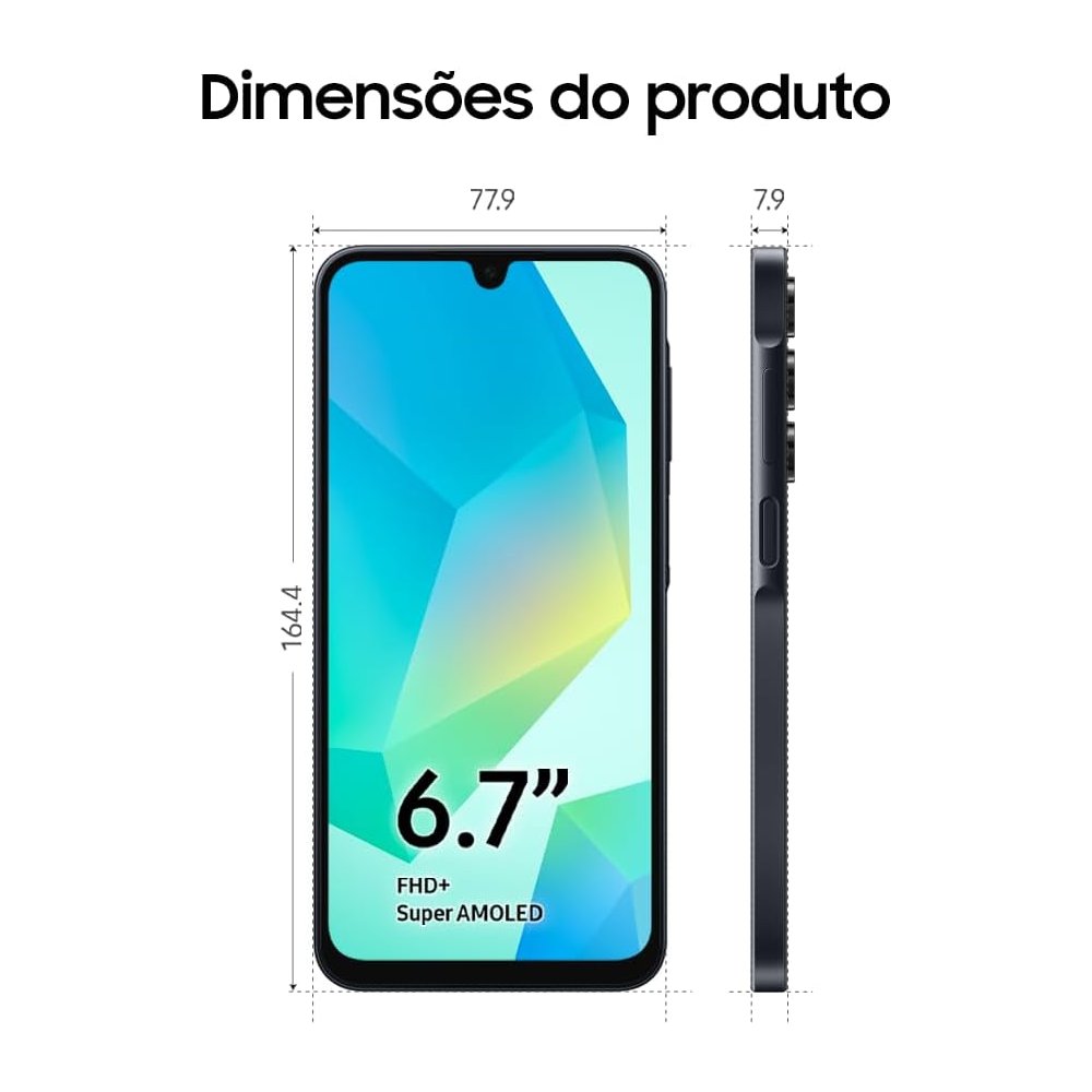 Samsung Galaxy A16 5G Tela 6.7" Super AMOLED 90Hz 128G  4GB Exynos 1330 Câmera Tripla 50MP, Azul escuro