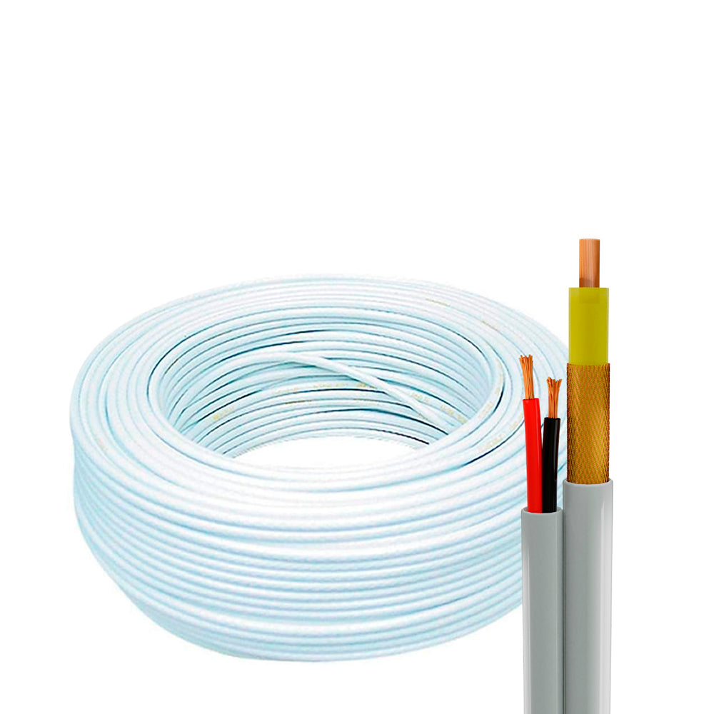 Cabo Coaxial 4mm 80% Blindado Bipolar Externo Com 100 Metros Frapa - Branco