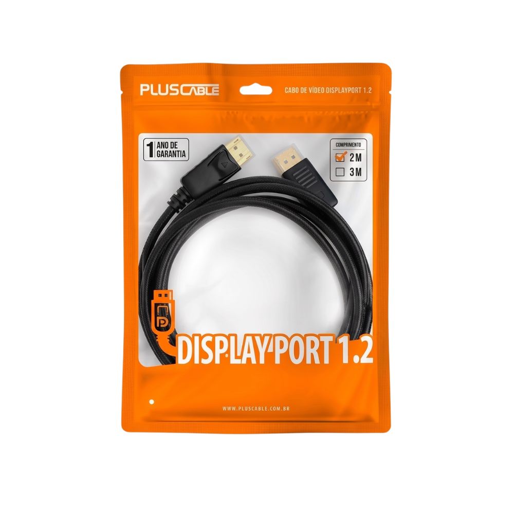 Cabo Displayport 2 Metros V1.2 DP1220 PlusCable