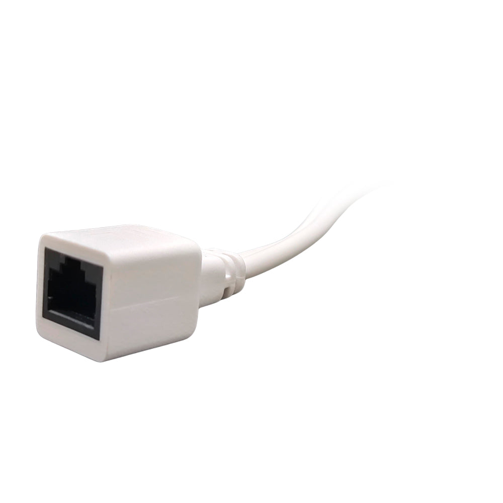 Adaptador de Cabo Injetor PoE, Par Macho e Fêmea, 5V/ 12V/ 24V/ 48V, Até 40m de Distância, Branco - FC