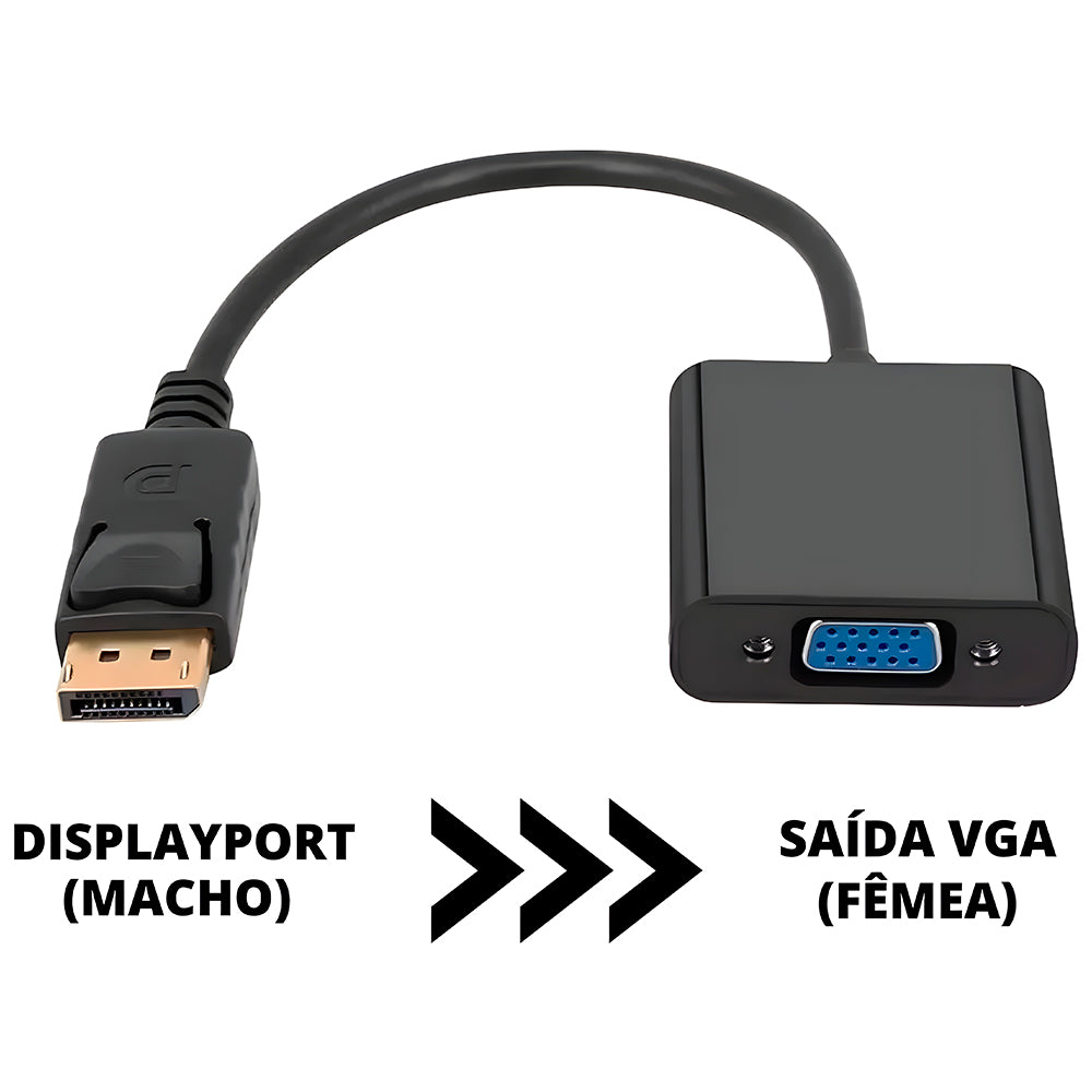 Conversor Displayport Para VGA 1080P KNUP - KP-AD144