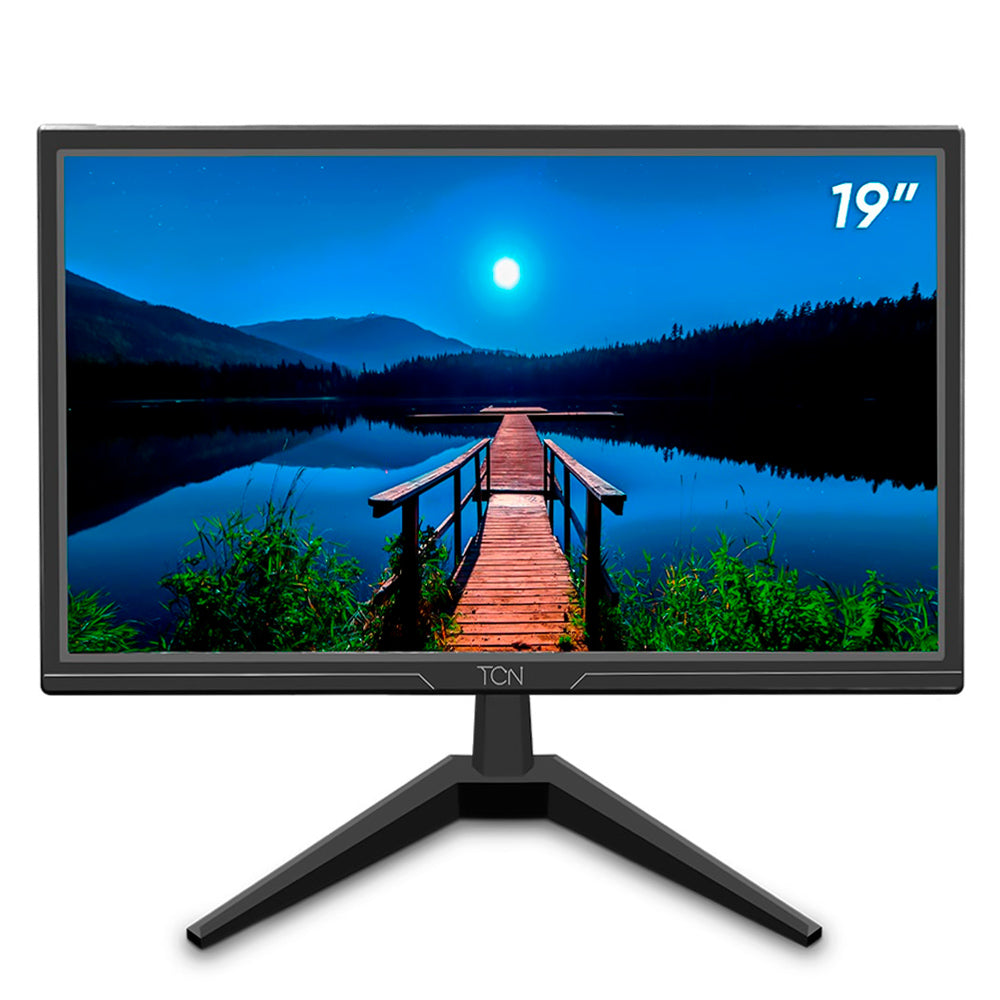 Monitor LED 19" HD Office, 60Hz, 5ms, Porta HDMI e VGA, com Inclinação, Painel TN, TCN - Preto