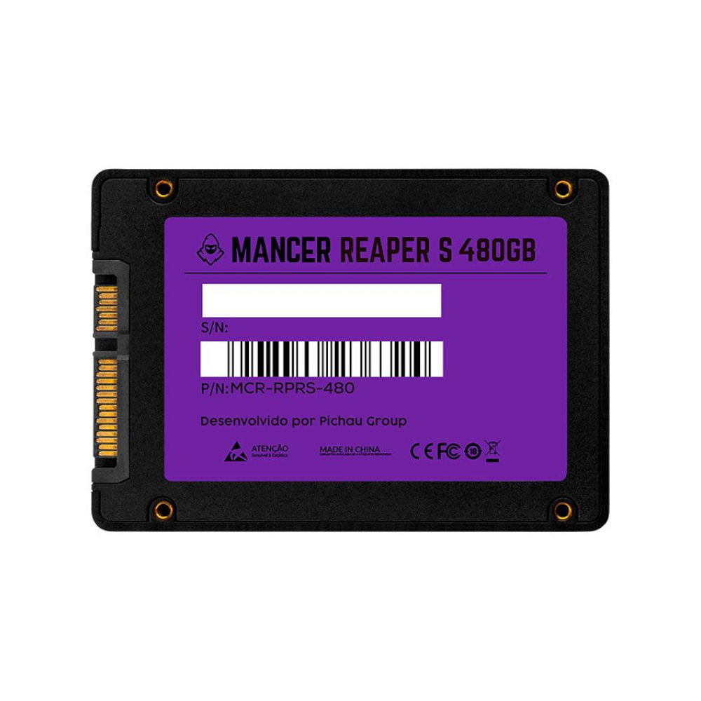 SSD Mancer Reaper S 480Gb Sata III 2.5 6Gb/s Leitura 500Mb/s  Gravação 450Mb/s OEM sem Caixa