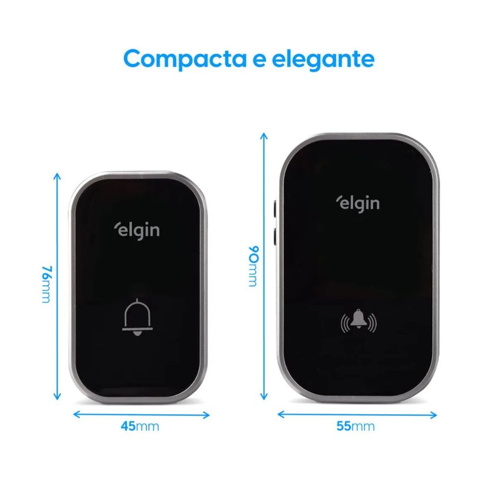 Conjunto de Campainha Elgin Sem Fio 280m Bivolt, Branco (46RCAMPSFB00)