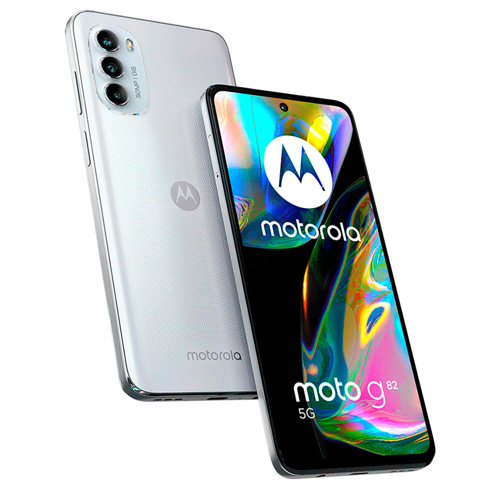 Smartphone Motorola Moto G82 XT2225-1M, Branco, 5G, 128GB, 6GB RAM, Octa-Core, Tela 6.6", Câm. Tripla + Selfie 16MP