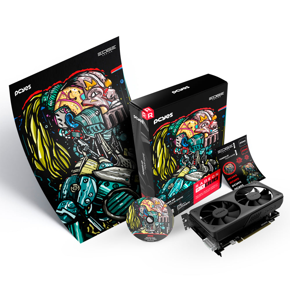 Placa de Vídeo RX 550 AMD PCYes Dual Fan Projeto Edge, 4GB GDDR5, 128 BITS - PVEX5504GBDF