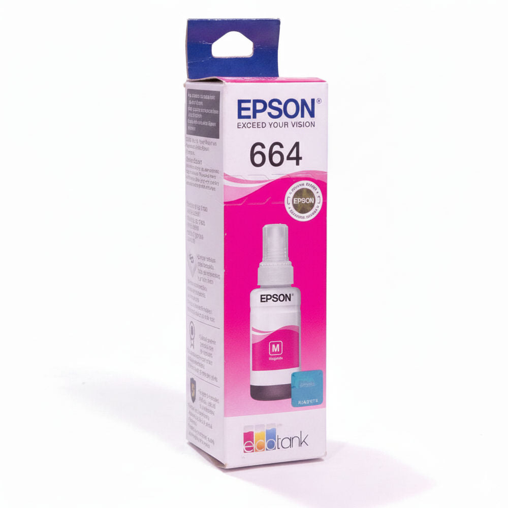Refil de Tinta Epson 664 Magenta 70Ml T664320 Rende até 4.000 Páginas, Para L110/L120/L210/L220/L300 (Caixa)