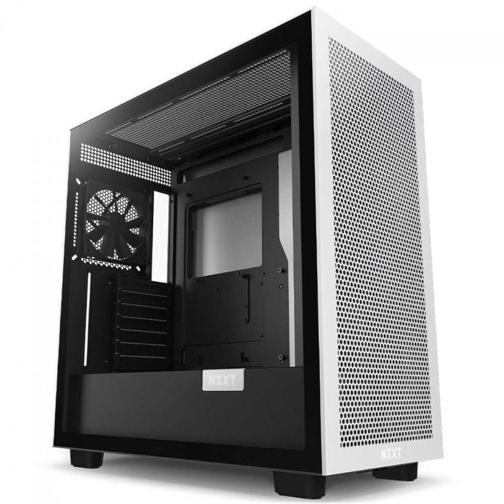 Gabinete Gamer NZXT H7 Flow Mid Tower, Vidro Temperado,  ATX, Sem Fonte, 2 Fans, CM-H71FG-01 (Branco/Preto)