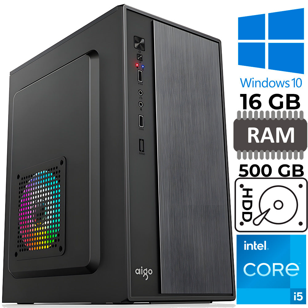 Computador Intel Core i5-3470, Memória RAM 16GB (2x8GB), HD WD Blue 500GB 3.5, Gabinete Q2506-BK