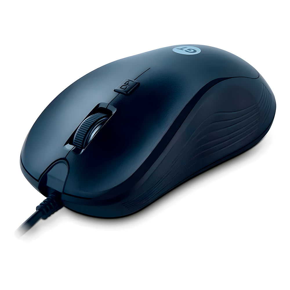 Mouse Óptico Ambidestro, GT Business, 1.200DPI, USB, Cabo 1.50Mt, Emborrachado, Preto