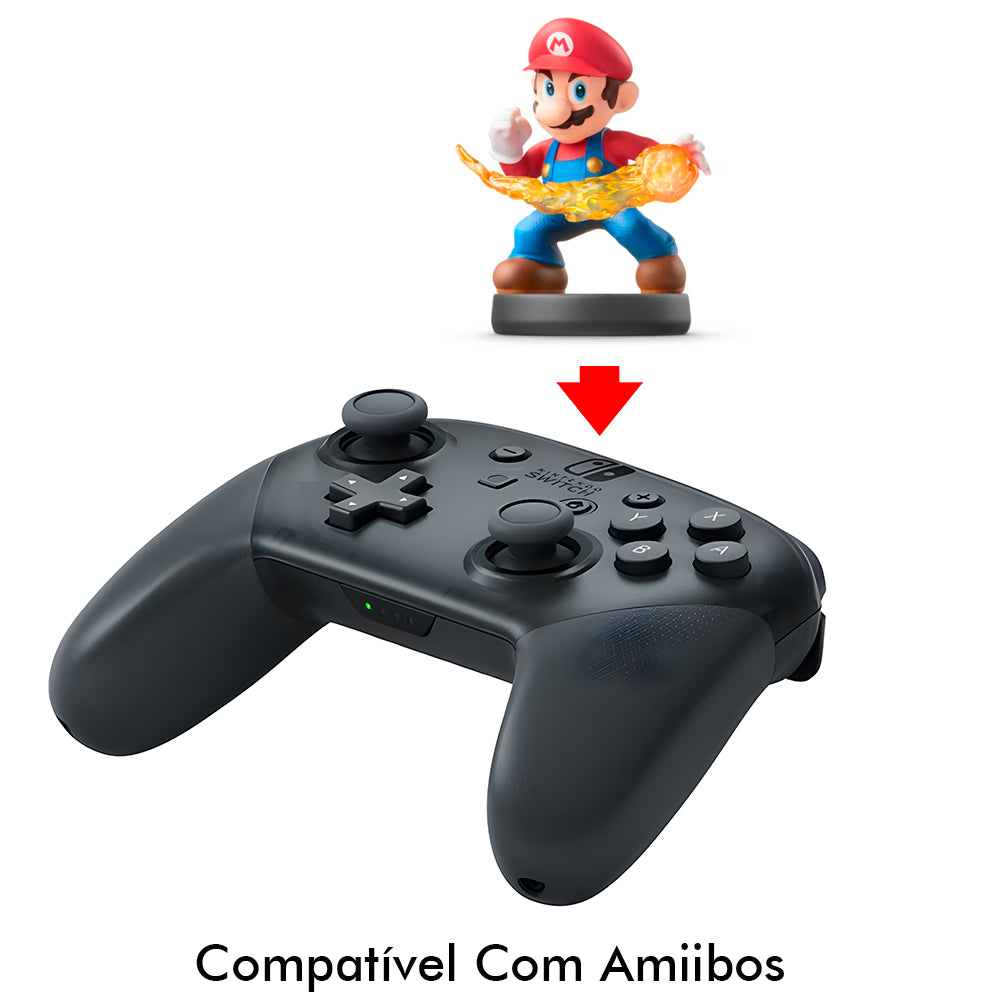 Controle Nintendo Switch Pro Controller Sem Fio, HACAFSSK2 - Preto