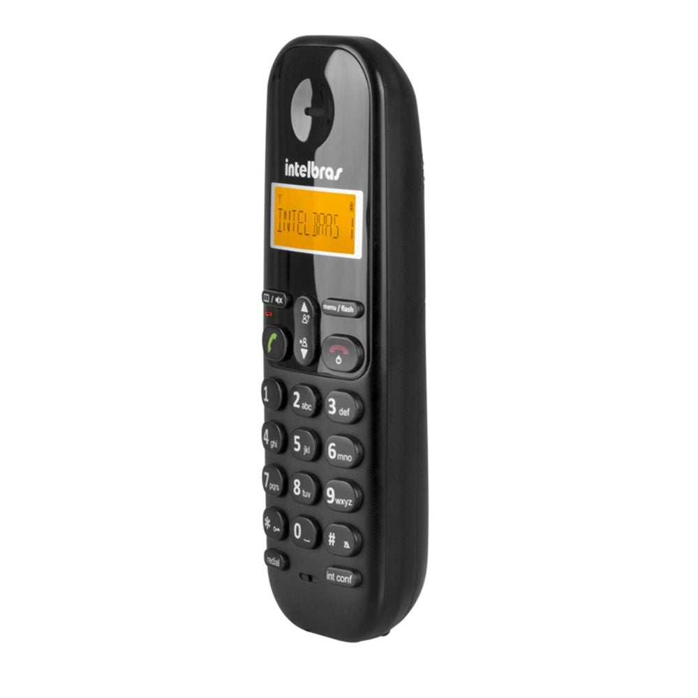 Telefone Sem Fio Intelbras TS 3110 Preto, Com Visor Luminoso e Com Identificação de Chamadas