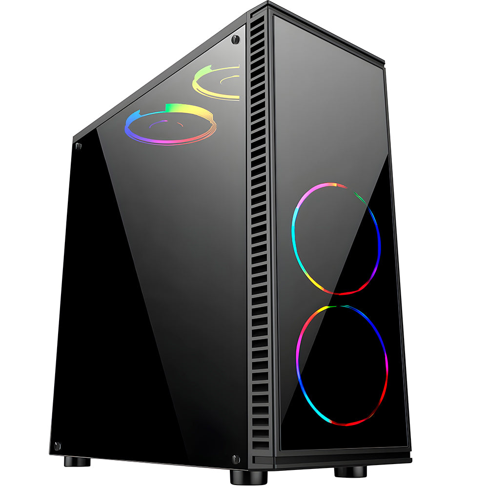 Gabinete Gamer BG-2514 - Com Fonte 250W USB 3.0 Com Lateral Em Acrílico, Bluecase- Preto