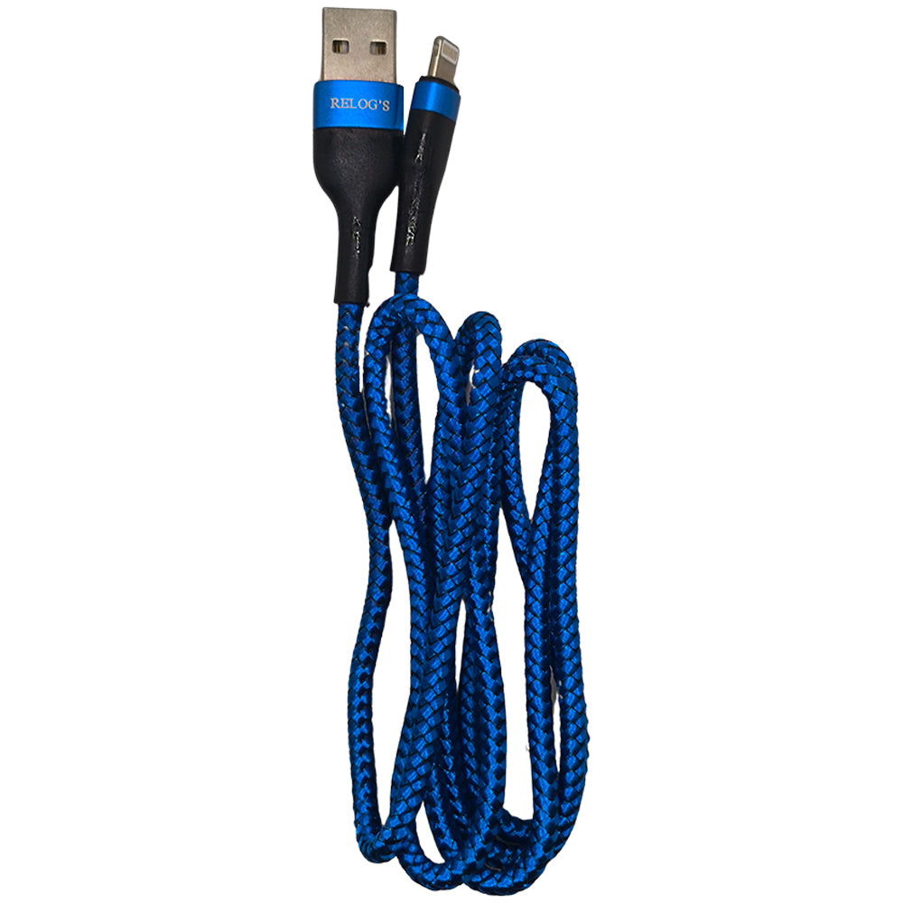 Cabo De Dados e Carregamento Turbo Para iPhone, USB Para Lightning Compatível, 1 Metro, Azul - Relog's
