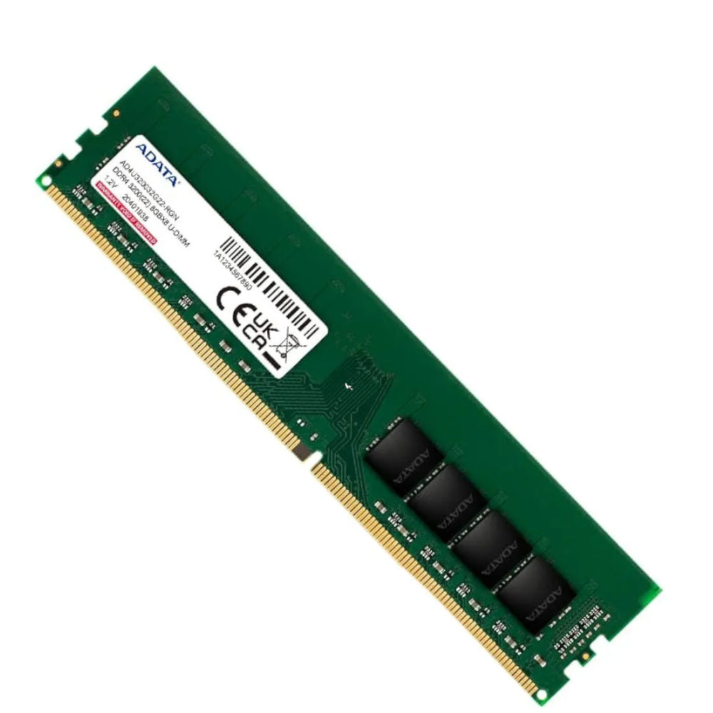 Memória RAM Adata 8GB DDR4 3200MHz 1.2V UDIMM, CL22, Single Rank, Desktop – AD4U32008G22-SGN