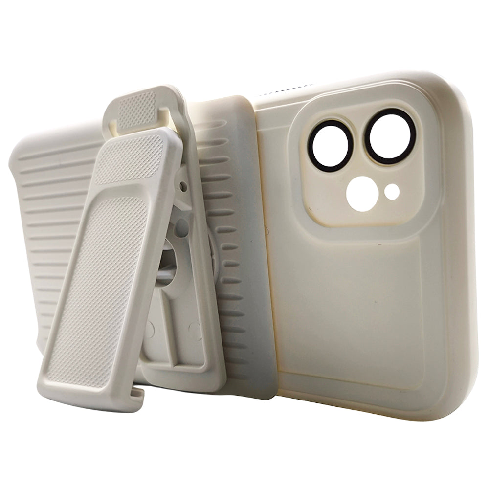 Capa Resistente Para iPhone 11, Com Suporte Clip, Anti-Impacto, Branco