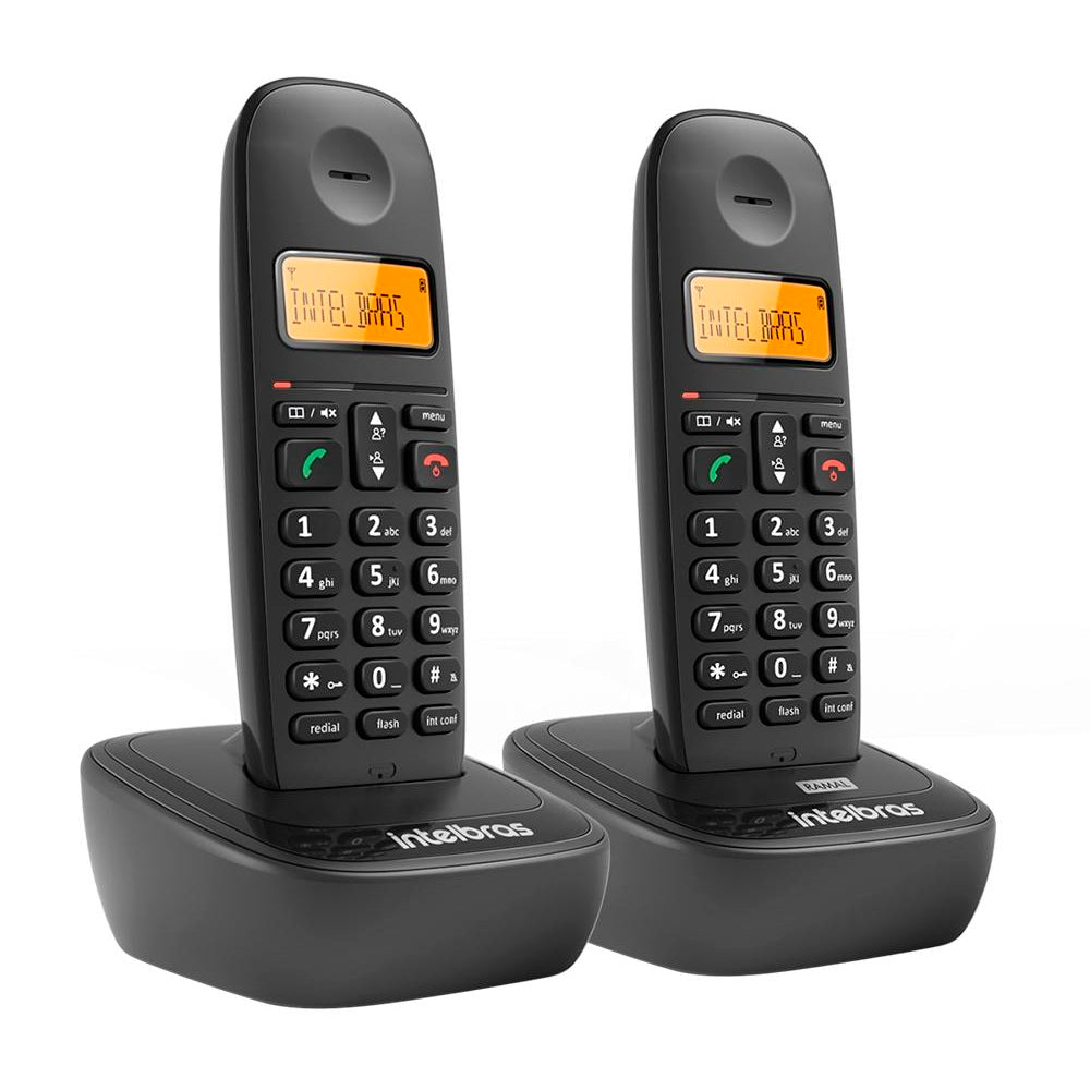 Telefone Sem Fio Intelbras TS 2512, Digital, Com Ramal Adicional, Preto - 4122512, Kit Com 2