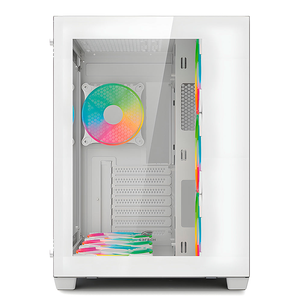 Gabinete Gamer C3Tech Gaming Aquarius MT-G910WH, Mid Tower, Lateral Em Vidro Temperado, Sem Fonte - Branco