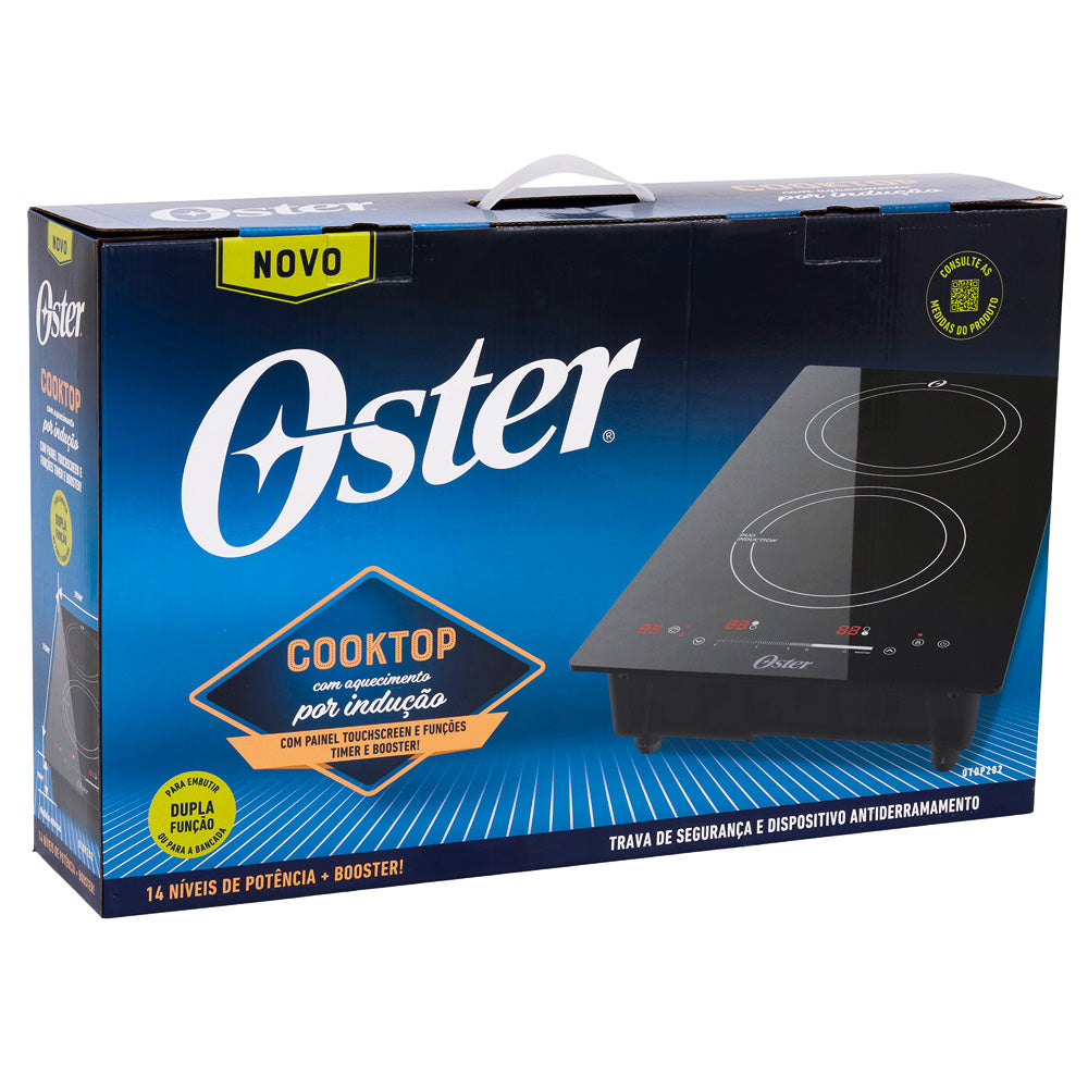 Cooktop por Indução Oster, 2 Bocas, Touch Screen 2 em 1, 220V, OTOP202