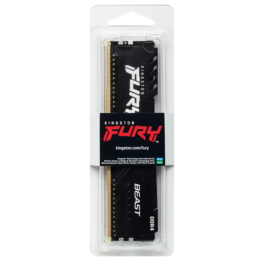 Memória Kingston Fury Beast 8GB DDR4 2666MHz CL16 KF426C16BB/8