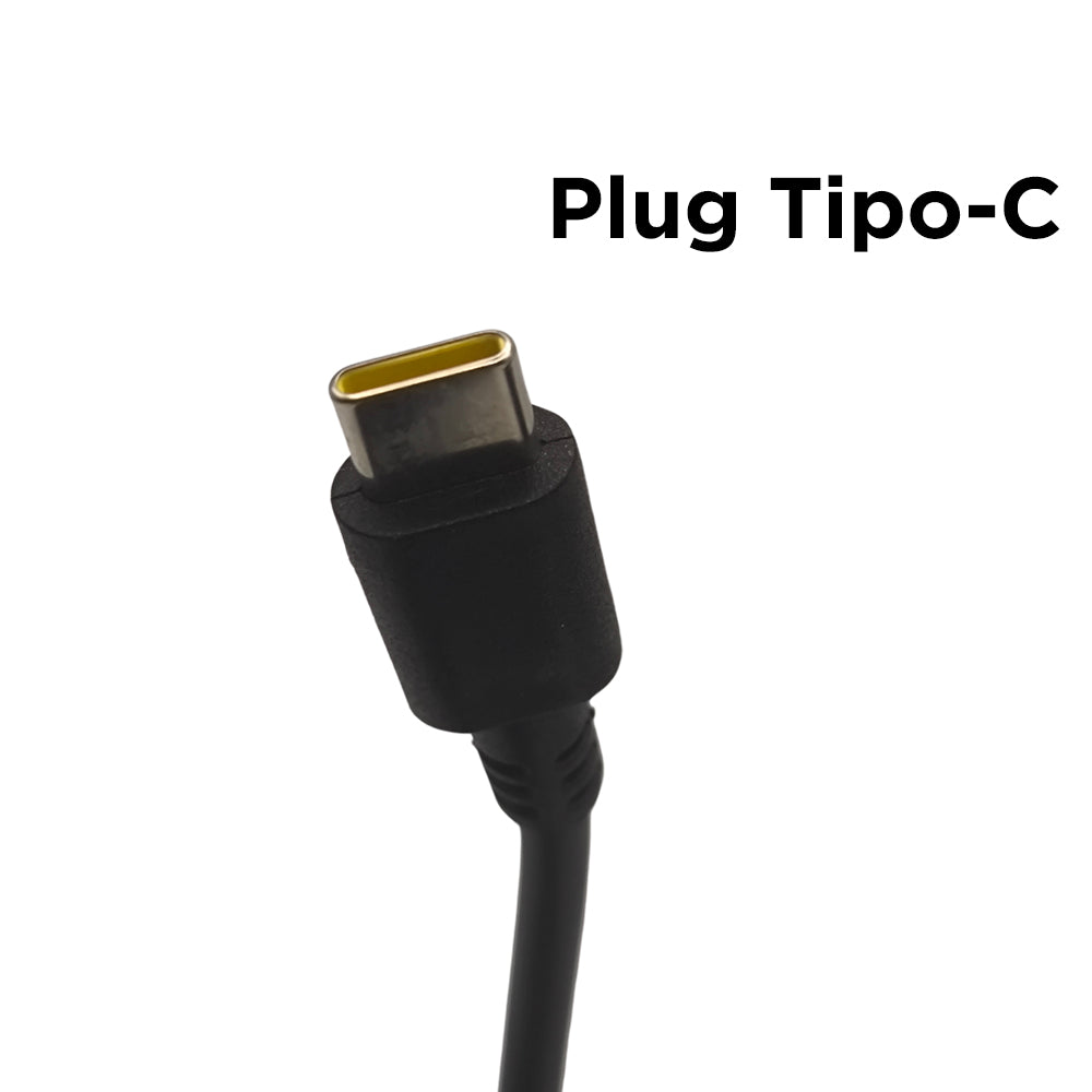 Fonte Carregador Notebook Lenovo ThinkPad, 20V, 3.25A, 65W, Plug Int. Amarelo Tipo-C, LE-10