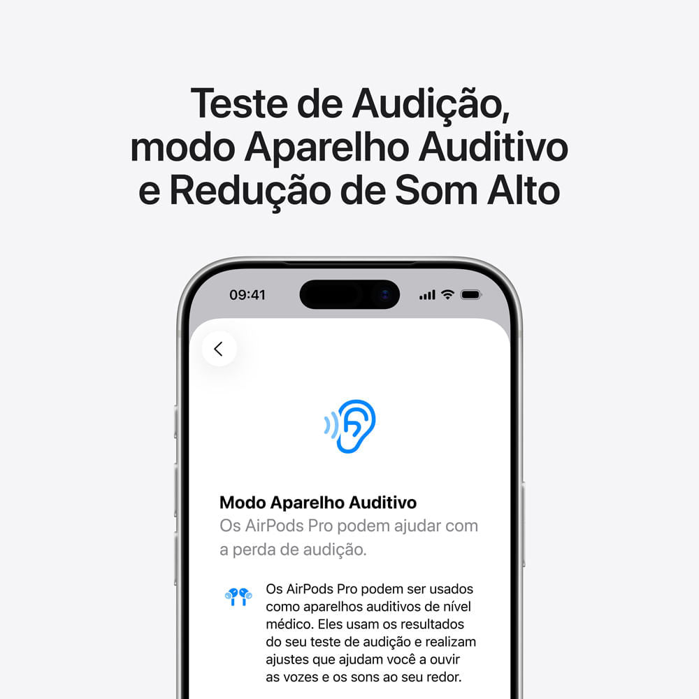 AirPods Pro 3 Apple, Cancelamento Ativo, Ruído 2x Melhor H3 Chip, 5 Tamanhos Tips, Estojo MagSafe USB-C, 8h Bateria