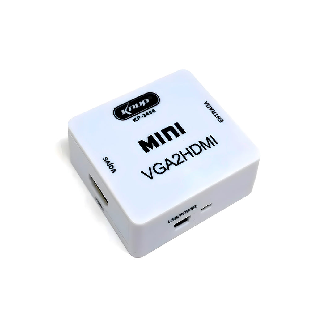 Conversor de Audio e Video VGA para HDMI 1080P KNUP - KP-3466