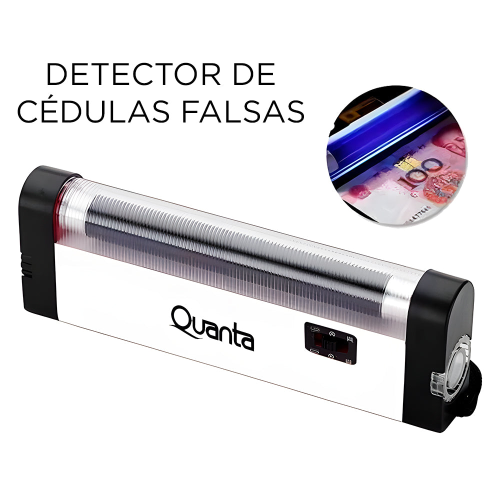 Detector de Notas Falsas Quanta QTDUP20, Com Raios Ultravioletas, Cinza