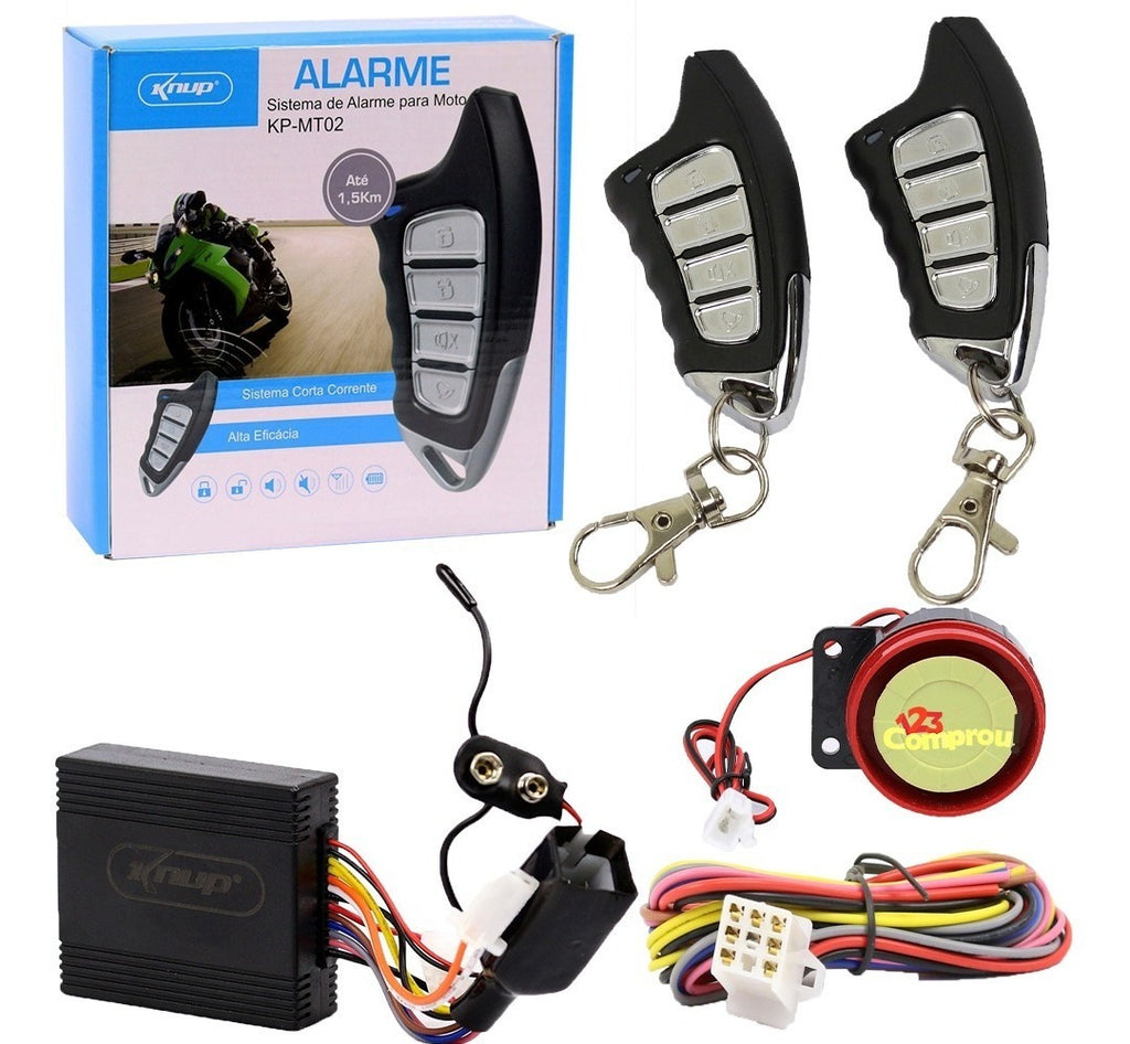 Sitema de Alarme Para Moto Universal Liga Partida Knup Kp-MT02