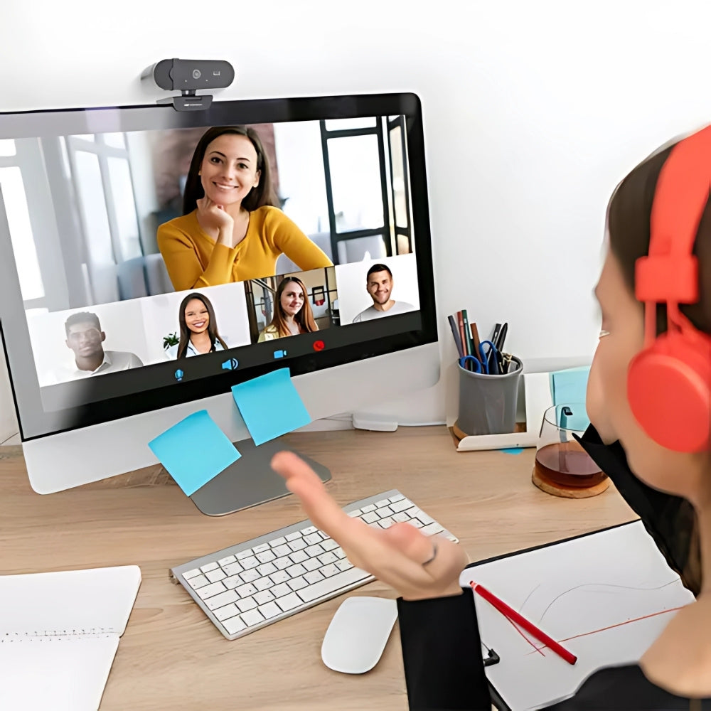 Webcam C3TECH WB-150BK, Full HD 1080P, Plug and Play, 30FPS - Preto