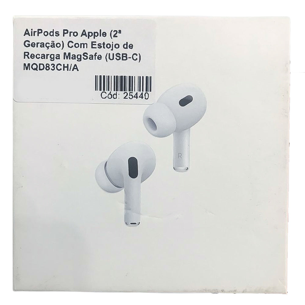 AirPods Pro Apple (2ª Geração) Com Estojo de Recarga MagSafe (USB‑C) MQD83CH/A