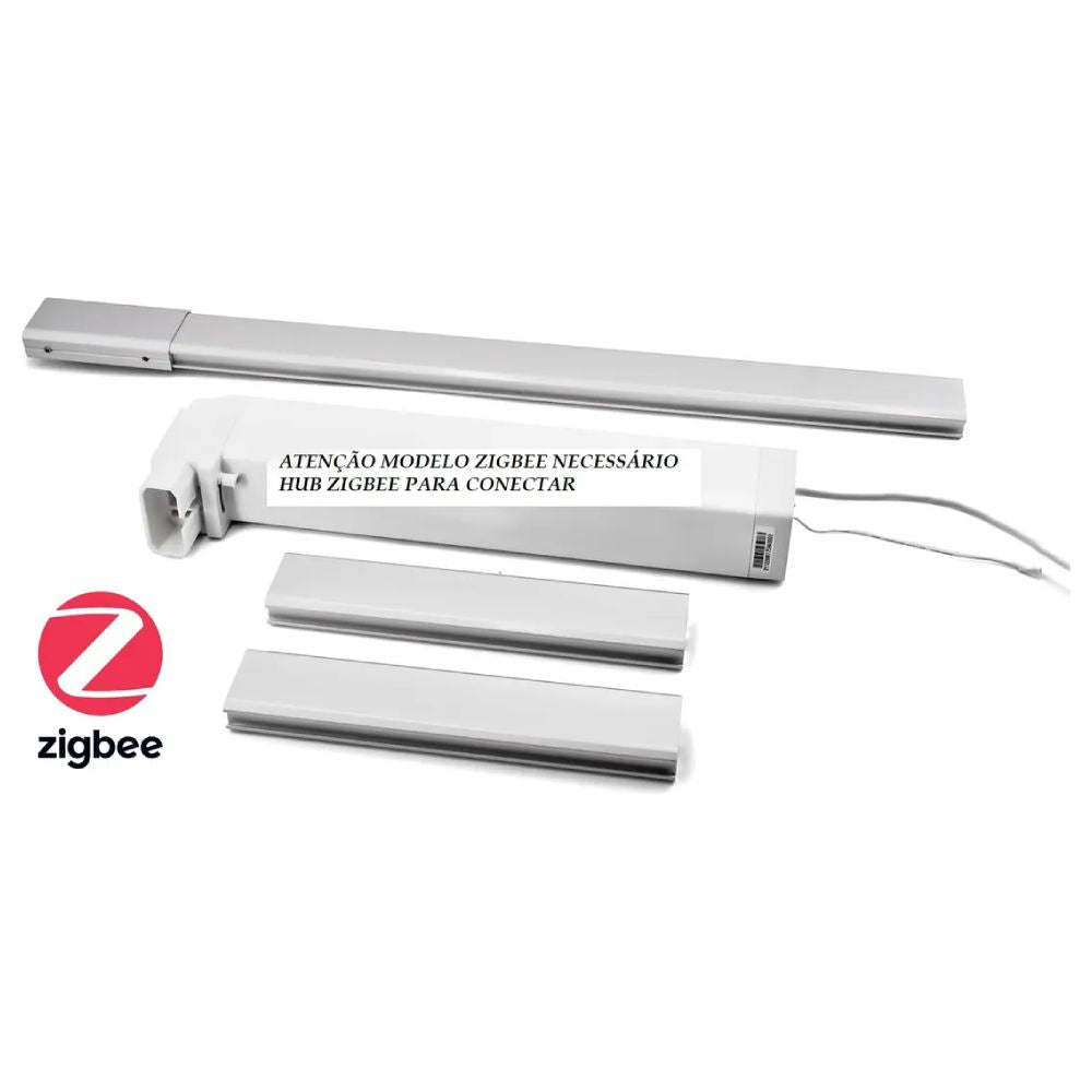 Cortina Inteligente Ekaza Eknh-T216Z Motorizada 4.2m Zigbee 3.0, Voal Wifi Alexa E Google Home Controle Cor Branco