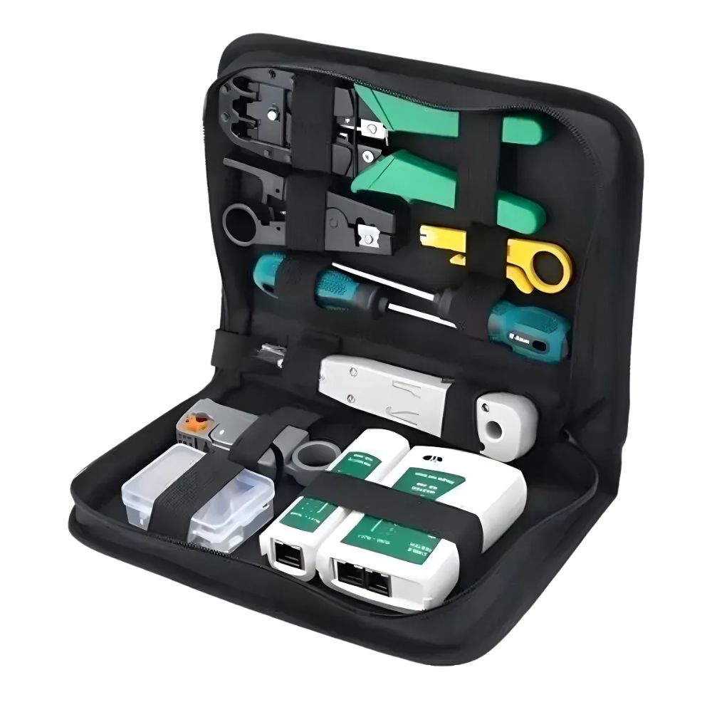 Kit Ferramentas Rede Informática Testador Lan Crimpar Rj45 Verde